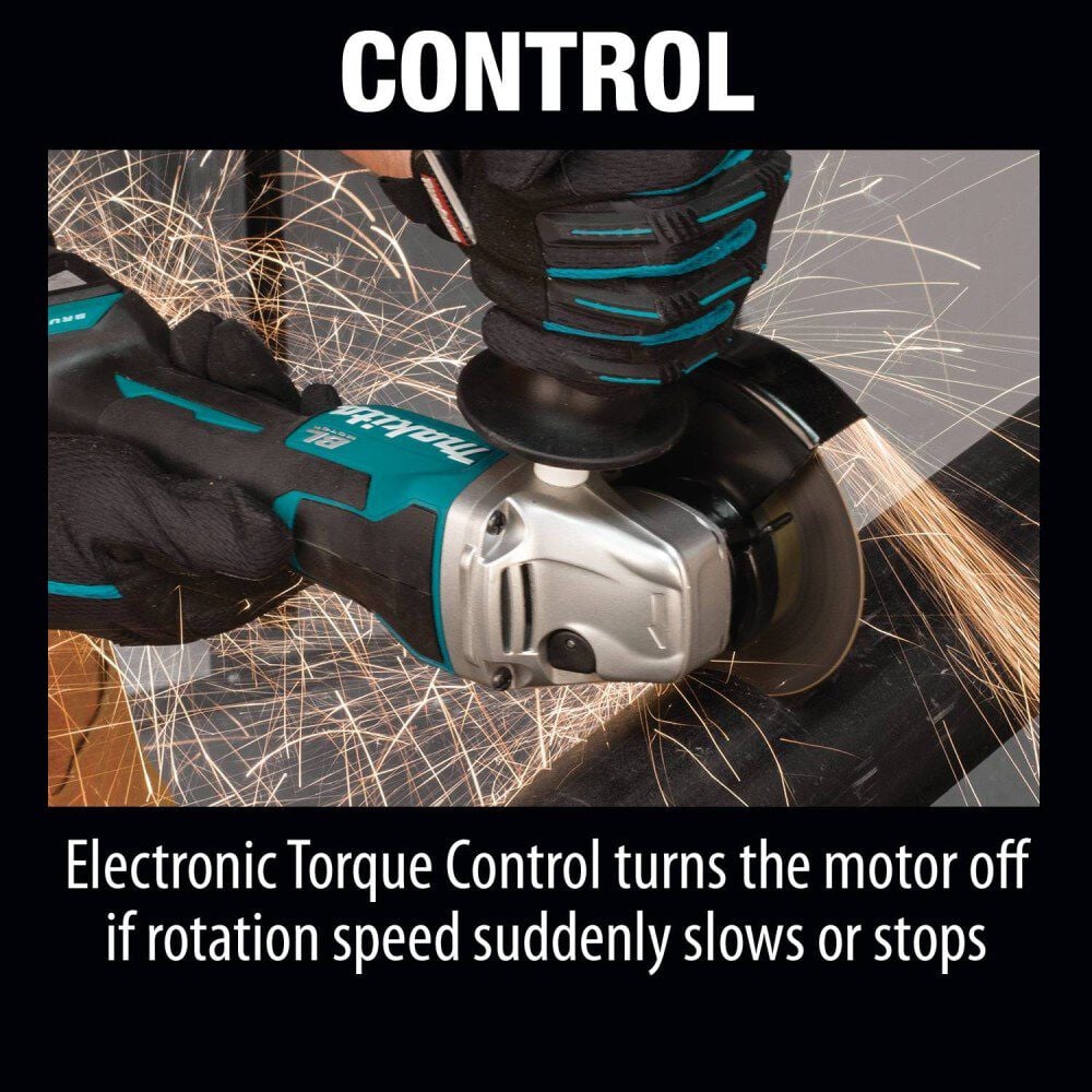 Makita 18V LXT 4-1/2 / 5in Paddle Switch Cut-Off/Angle Grinder with Electric Brake (Bare Tool), large image number 3