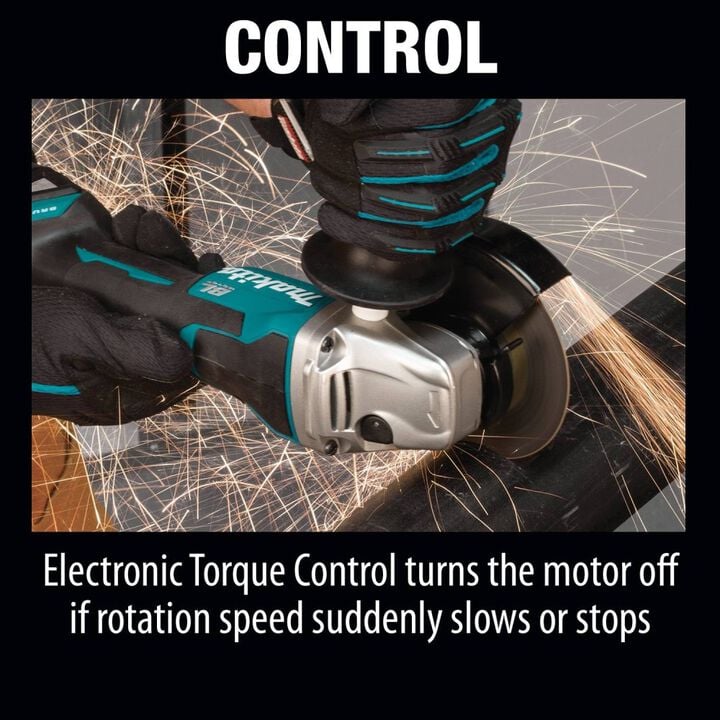 Makita 18V LXT 4-1/2 / 5in Paddle Switch Cut-Off/Angle Grinder with Electric Brake (Bare Tool), large image number 2