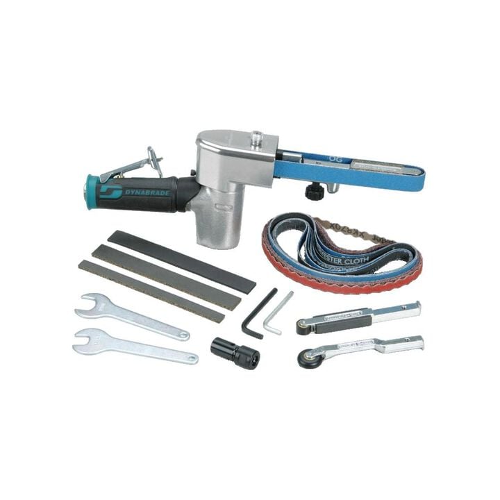 Dynabrade Inc Dynafile II 0.5HP 20000 RPM Front Exhaust 7 Degree Offset Air Belt Sander Versatility Kit