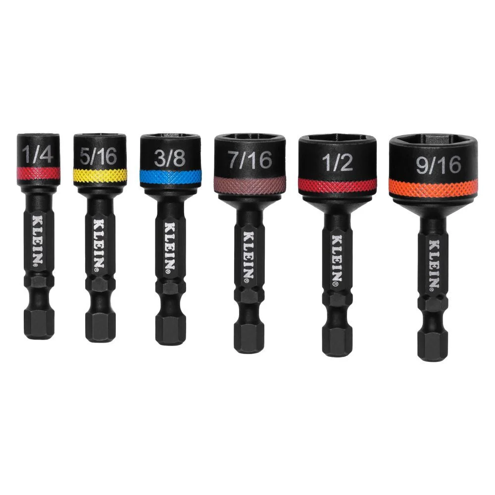 Klein Tools Magnetic Power Nut Setters SAE 6 Pieces, large image number 1