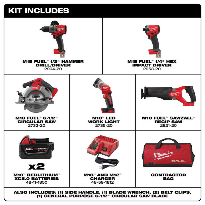 Milwaukee M18 FUEL 5 Tool Combo Kit, large image number 6