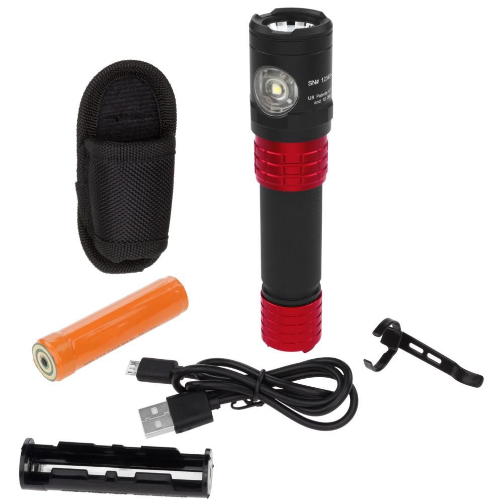 Nightstick Metal Dual-Light Rechargeable Flashlight with Holster, Red, large image number 9