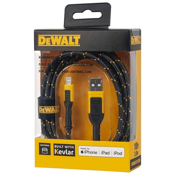 DEWALT Phone Charger Lightning Reinforced Braided Cord 10', large image number 8