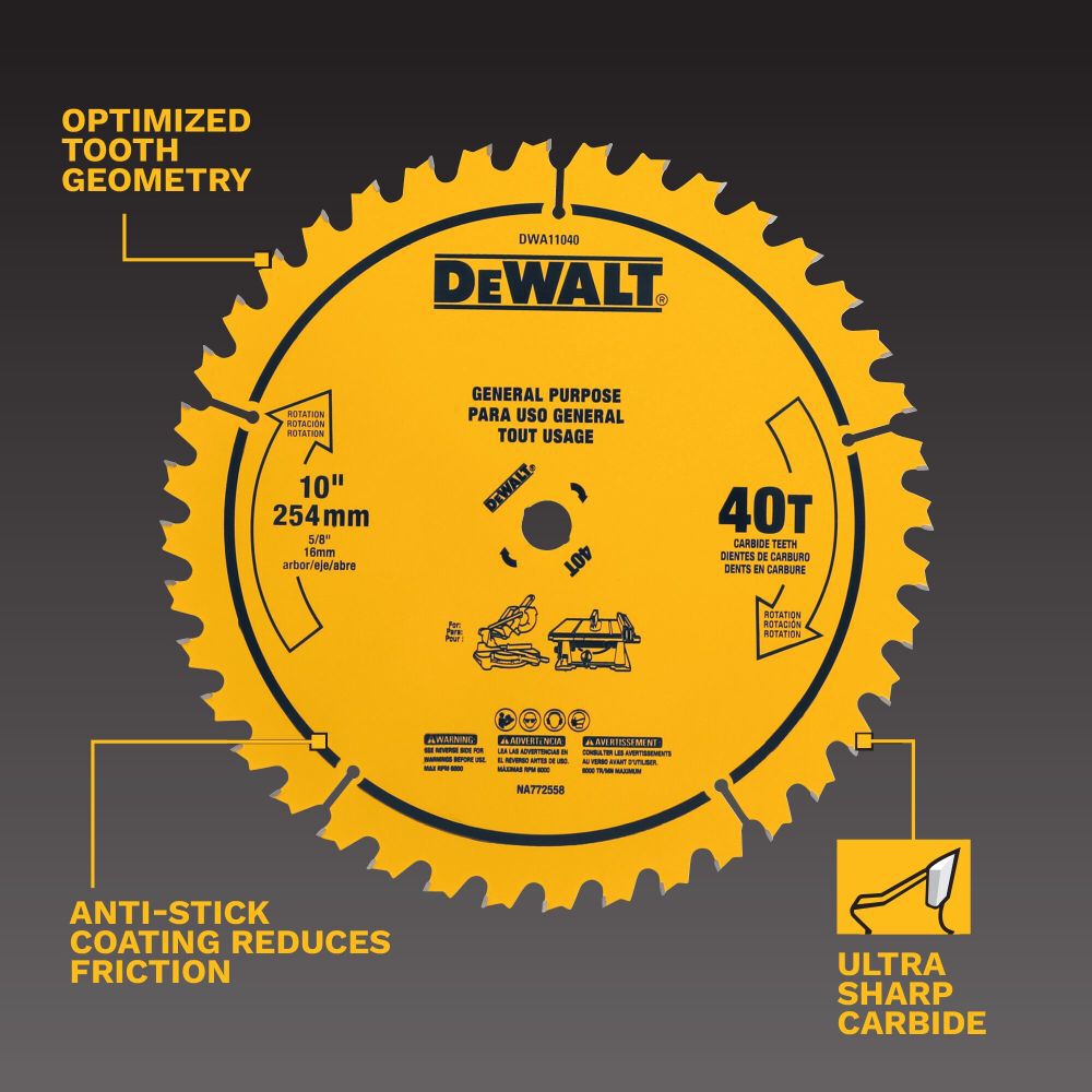 DEWALT Circular Saw Blade 10in 40T, large image number 4