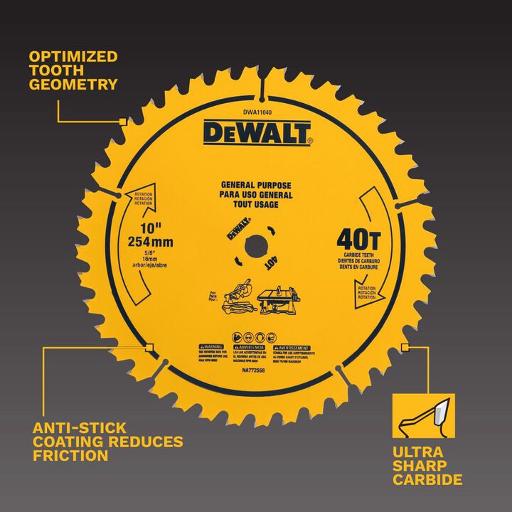 DEWALT Circular Saw Blade 10in 40T, large image number 3