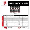 Milwaukee SHOCKWAVE Impact Duty Socket 1/2 Dr 15pc SAE PACKOUT Set, small