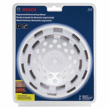 Bosch 7 In. Double Row Segmented Diamond Cup Wheel, large image number 1