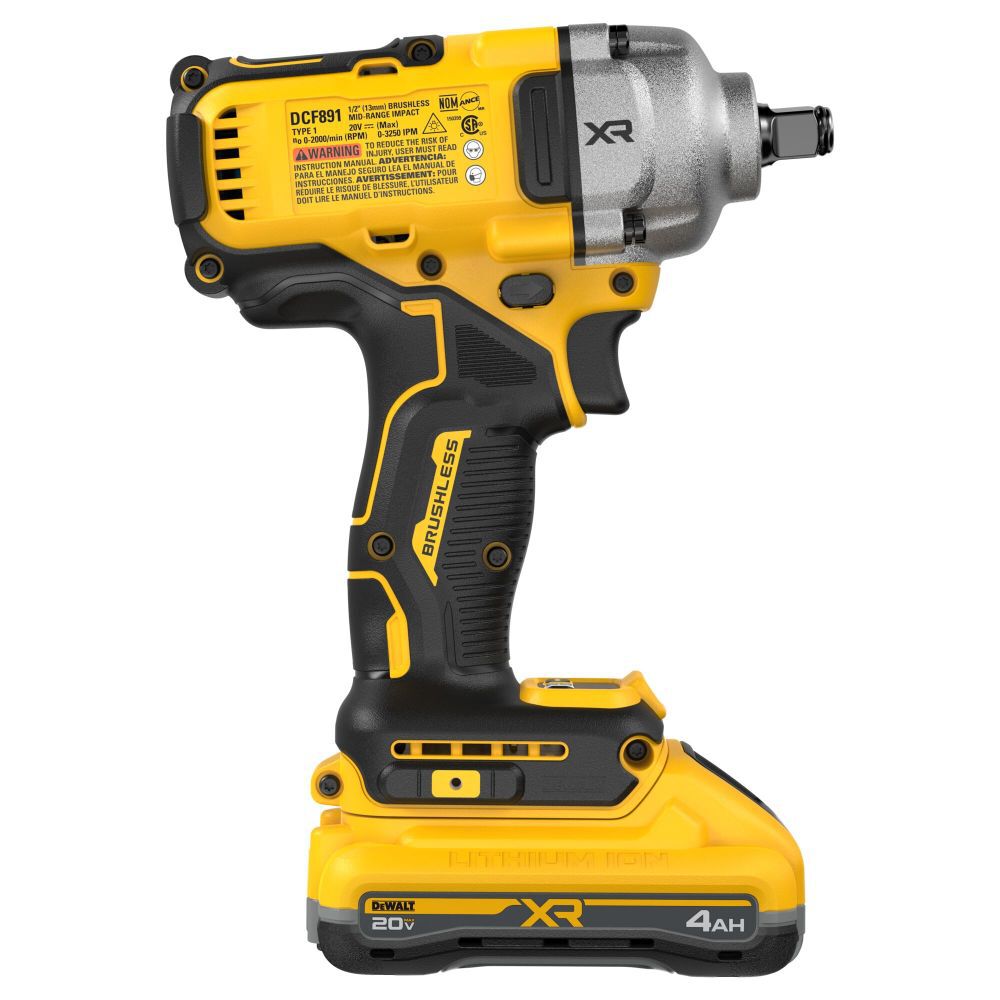 DEWALT 20V MAX XR Brushless 1/2 Inch Mid-Torque Impact Wrench Kit, large image number 10