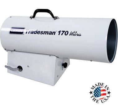 LB White Tradesman Forced Air Open Flame LP 170K BTU heater Diagnostic light