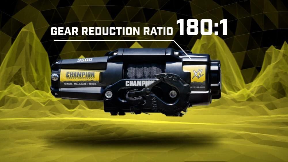 Champion Power Equipment XL 3500 lb ATV/UTV Synthetic Rope Winch Kit, large image number 5