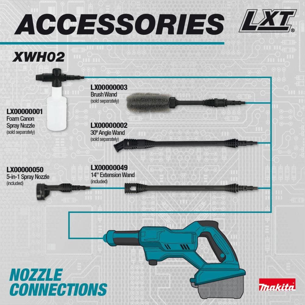Makita 18V LXT 320 PSI 0.7 GPM Battery Powered Cold Water Power Cleaner (Bare Tool), large image number 9