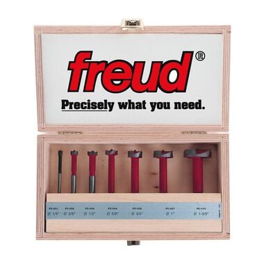 Freud Seven Piece Carbide Forstner Drill Bit Set (1/4 In. to 1-3/8 In.), large image number 0