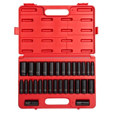 Sunex 29 pc. 1/2 In. Dr. SAE & Metric Double Deep Impact Socket Set