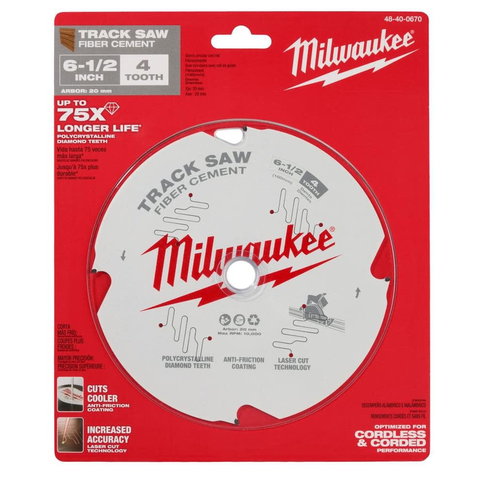 Milwaukee 6 1/2 4T Fiber Cement Track Saw Blade, large image number 7