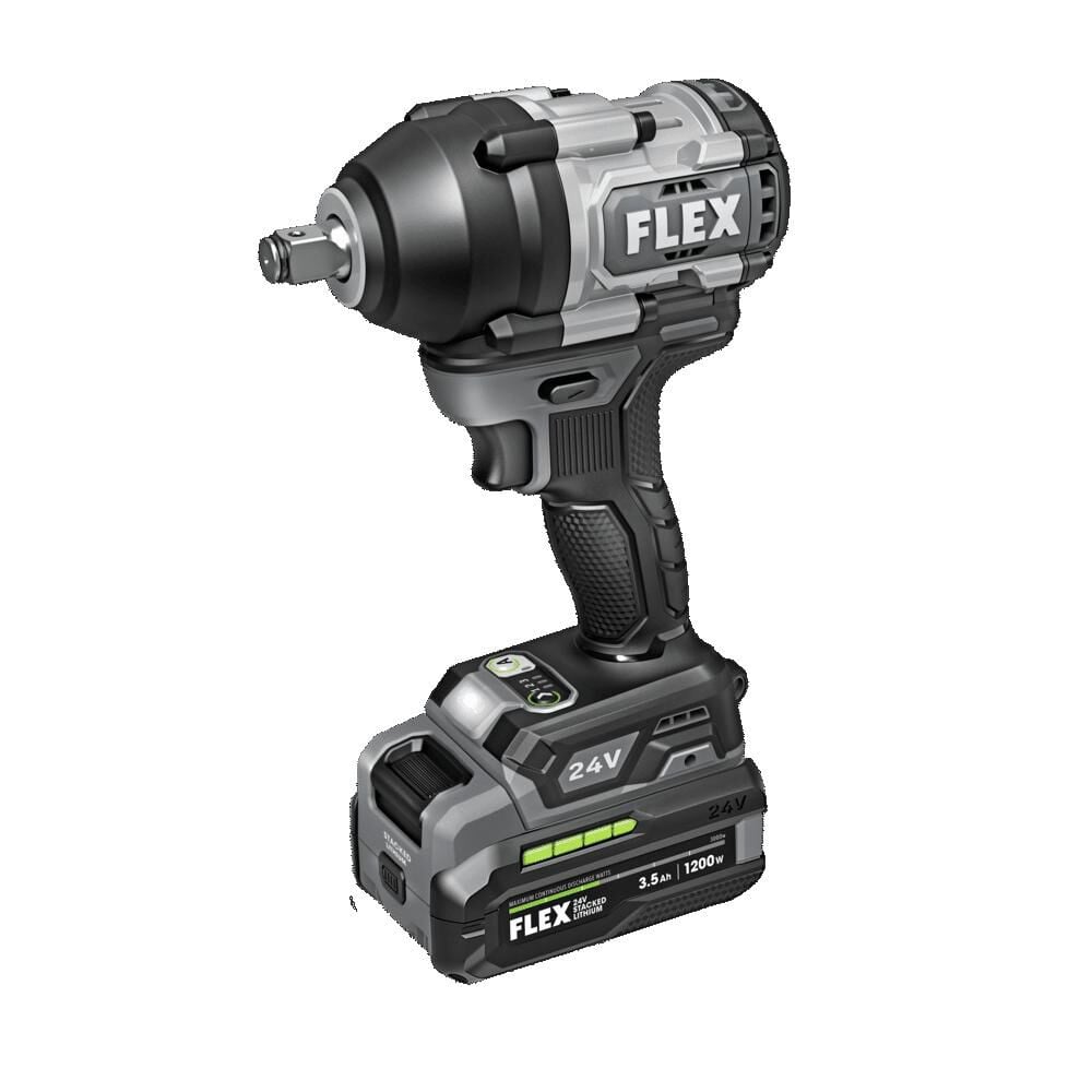 FLEX 24V Cordless 1/2 Inch Mid Torque Impact Wrench Stacked Lithium Kit, large image number 4