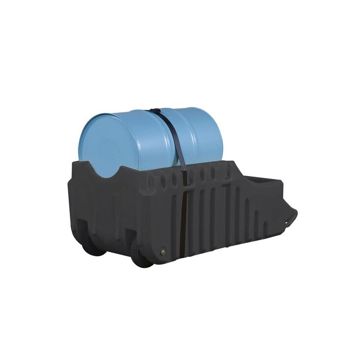 Justrite Black Spill Containment Drum Caddy for 55 Gallon Drums, large image number 1