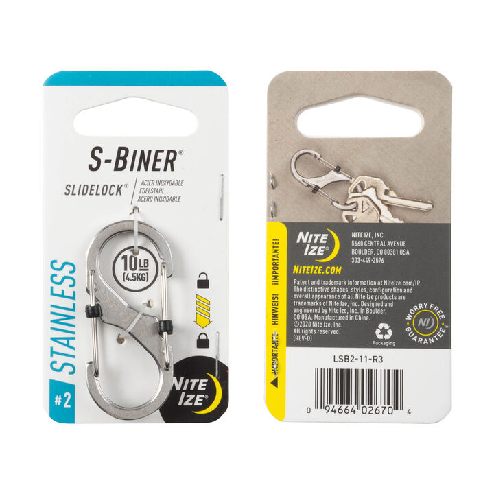 Nite Ize S-Biner SlideLock Stainless Steel #2 Stainless, large image number 2