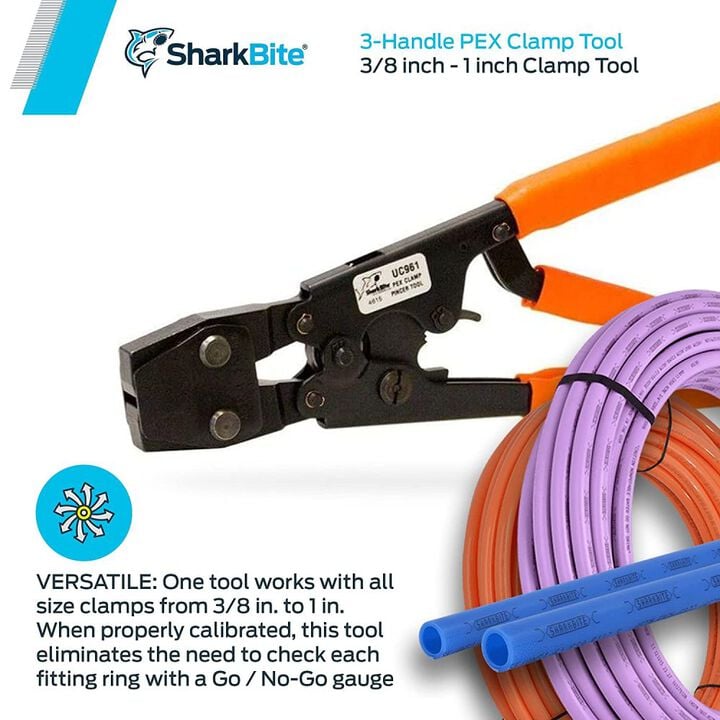 Sharkbite 3 Handle PEX Clamp Tool with Orange Handle, large image number 3