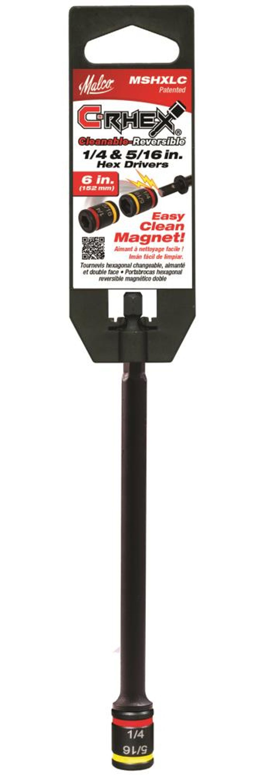 Malco Products 6in Cleanable Reversible Hex Chuck Driver 3/8 & 5/16, large image number 3