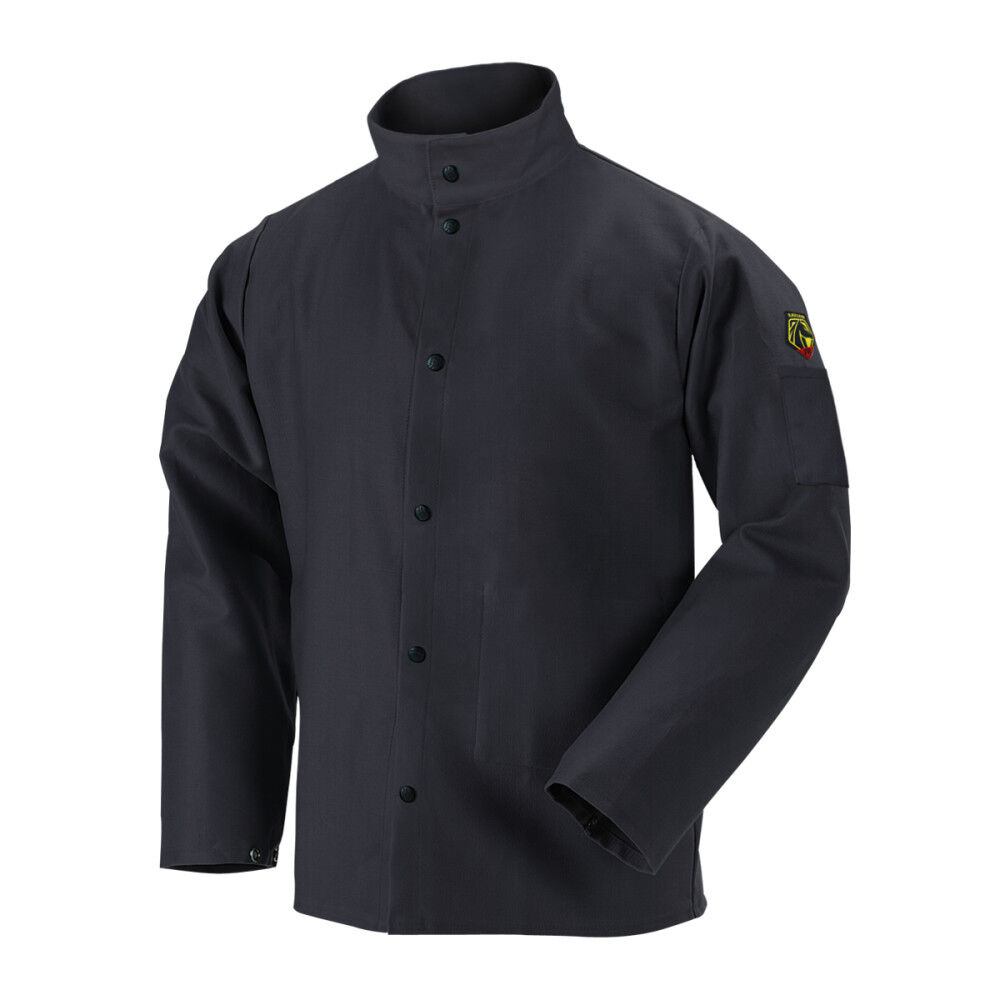 Black Stallion Welding Jacket 9oz Black FR Cotton 5X – FBK9-30C-5XL
