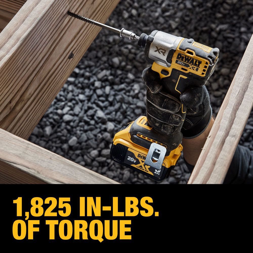 DEWALT 20V MAX XR Impact Driver Kit & Elite Series 100pc Drill Driver Set, large image number 7