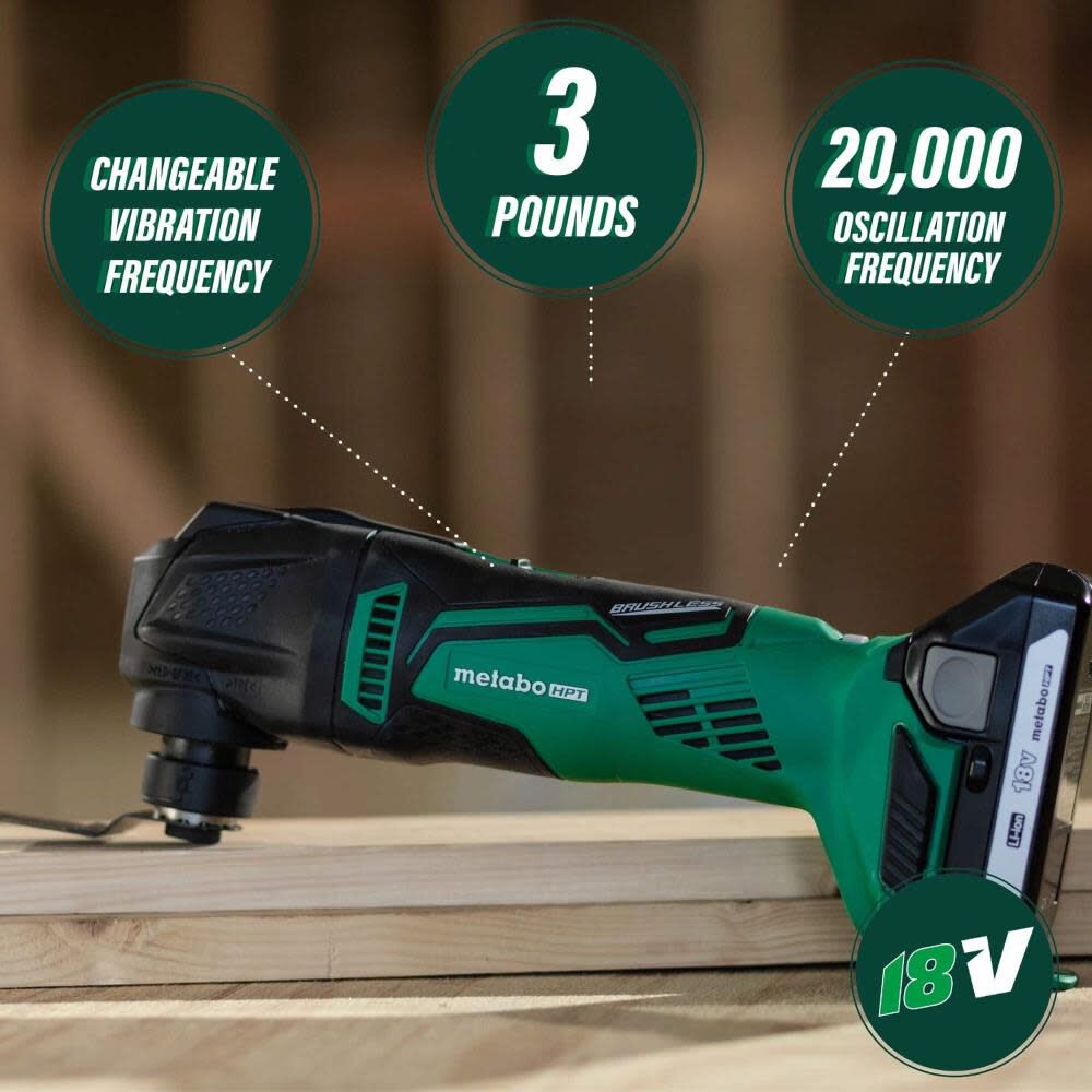 Metabo HPT Promotional 18V Brushless Lithium Ion Oscillating Multi-Tool (Bare Tool), large image number 2