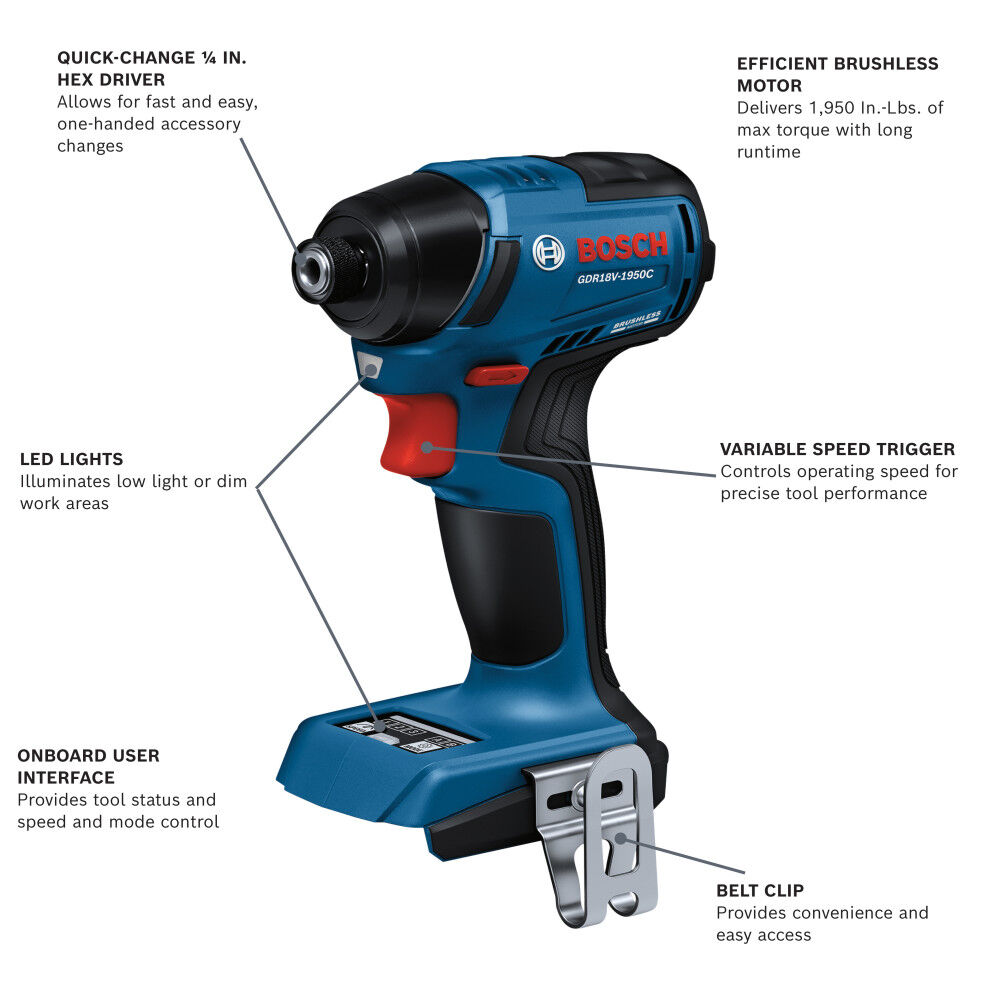 Bosch Promotional 18V Impact Driver (Bare Tool), large image number 2