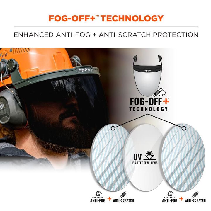 Ergodyne Smoke Face Shield Replacement for Cap-Style Hard Hat & Safety Helmet, large image number 3