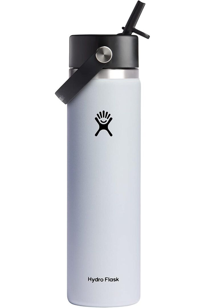 Hydroflask 24 Oz White Stainless Steel Wide Mouth Water Bottle with Flex Cap