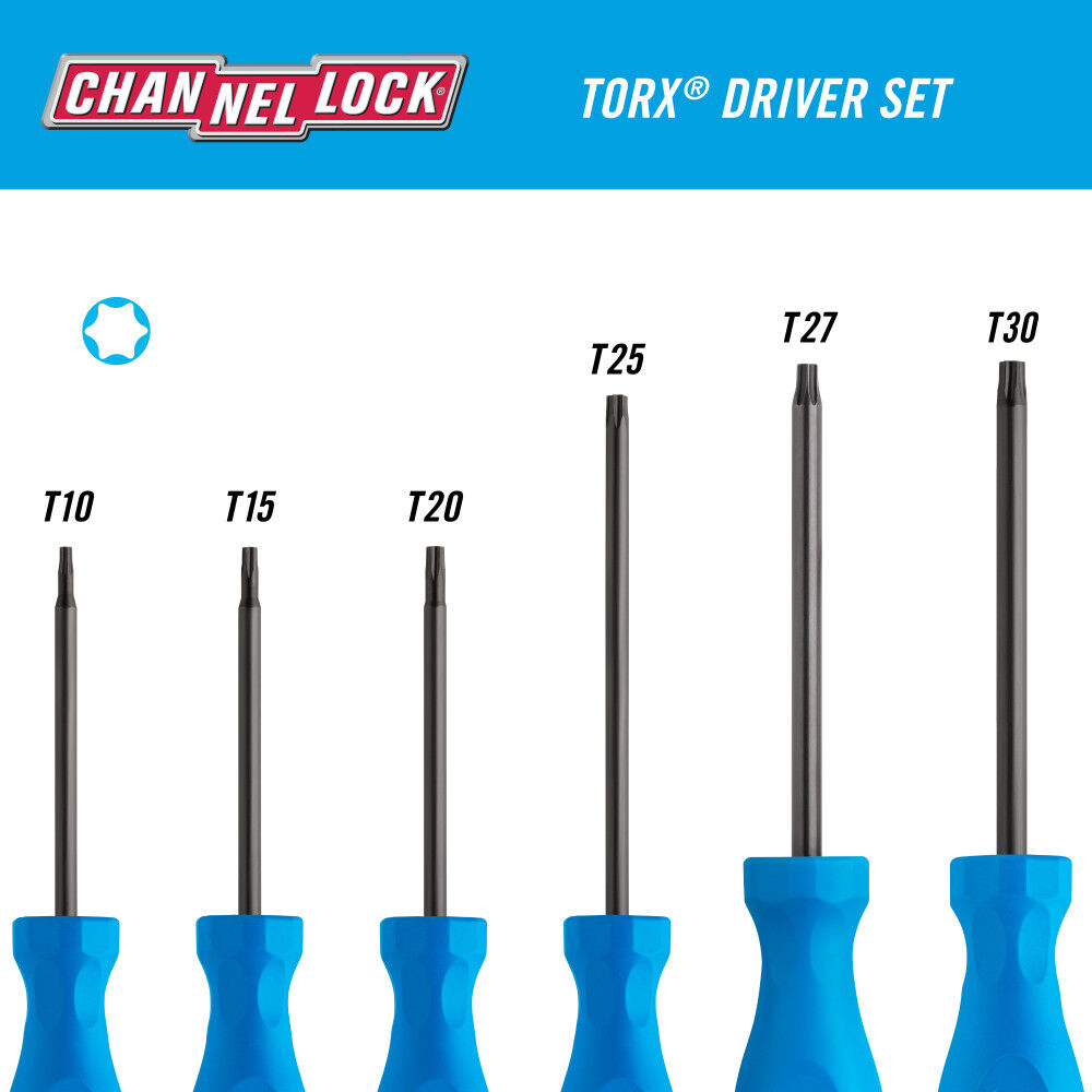 Channellock Standard TORX Screwdriver Set 6 Pieces, large image number 5