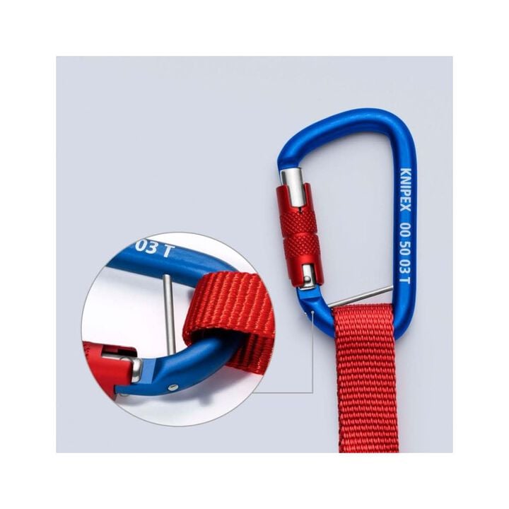 Knipex 38 in Red Tool Tethering Lanyard with Eye Carabiner, large image number 1