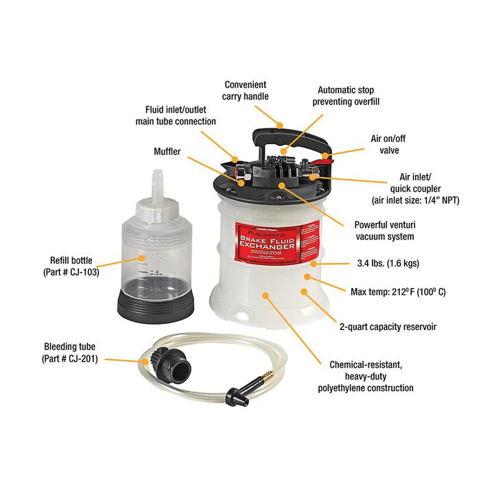 Johndow 1/2 Gallon Pneumatic Brake Fluid Exchanger, large image number 2