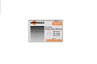 Spotnails A-11/T-50 3/8in Crown Fine Wire Galvanized Staple - 5000 Staples, large image number 1