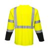 Portwest Yellow and Black Laguna Long-Sleeved T-Shirt - Small, small