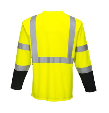 Portwest Yellow and Black Laguna Long-Sleeved T-Shirt - Small, large image number 1