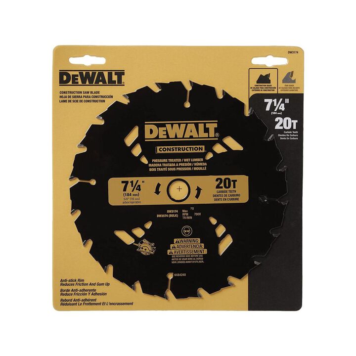 DEWALT 7 1/4 Inch Pack of 10 Pressure Treated Blade Circular Saw Blades, large image number 2