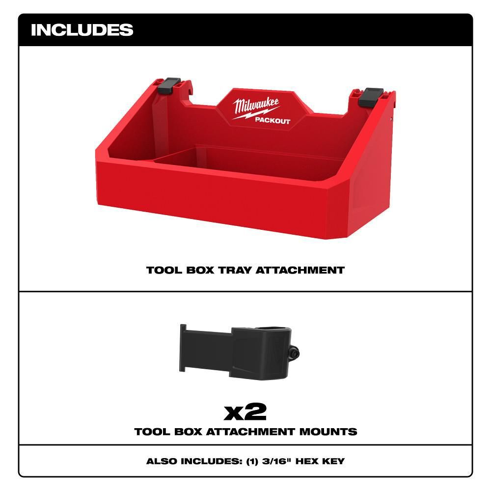 Milwaukee PACKOUT Tool Box Tray Attachment, large image number 2