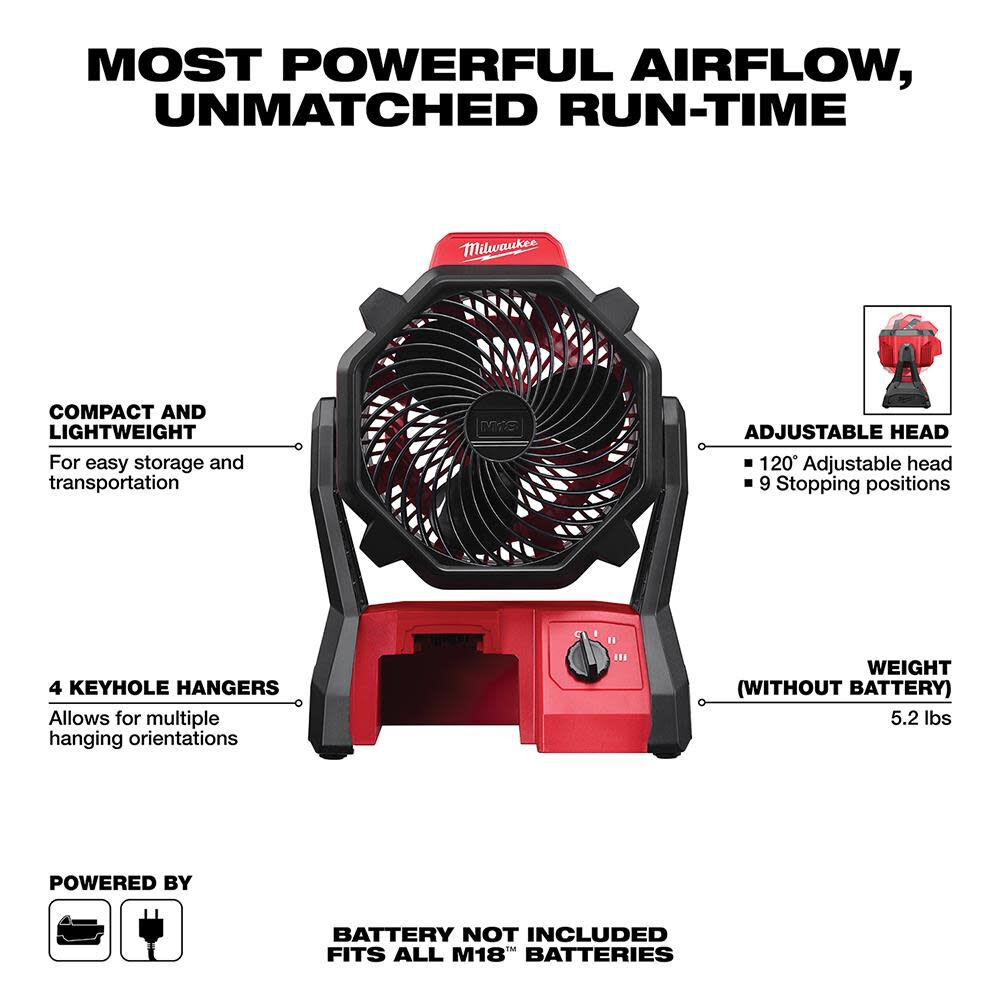 Jobsite fan best sale with battery