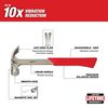 Milwaukee 16oz Smooth Face Hybrid Claw Hammer, small image number 2