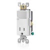 Leviton 15A 125VAC White Combination Decora Receptacle/Outlet, small image number 2
