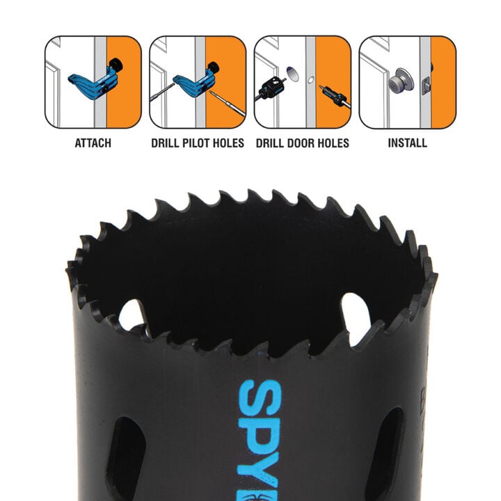Spyder Door Lock Installation Jig & Hole Saw Kit, 1 Inch & 2-1/8 Inch 5 Pieces, large image number 5