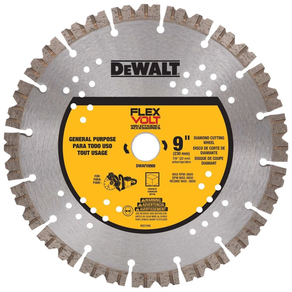 DEWALT FLEXVOLT 9 Inch Segmented Rim Diamond Wheel for Concrete, large image number 1