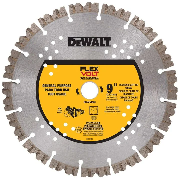 DEWALT FLEXVOLT 9 Inch Segmented Rim Diamond Wheel for Concrete