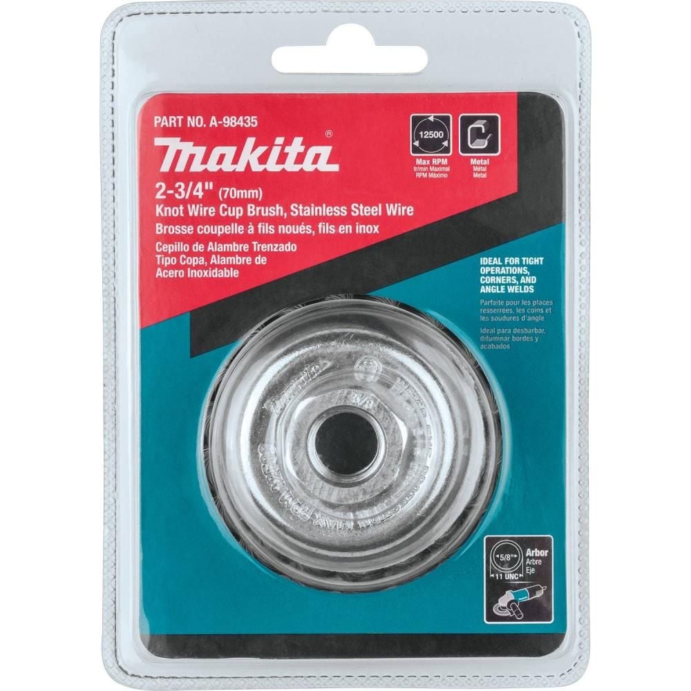 Makita 2-3/4in Knot Wire Cup Brush Stainless 5/8in-11, large image number 5