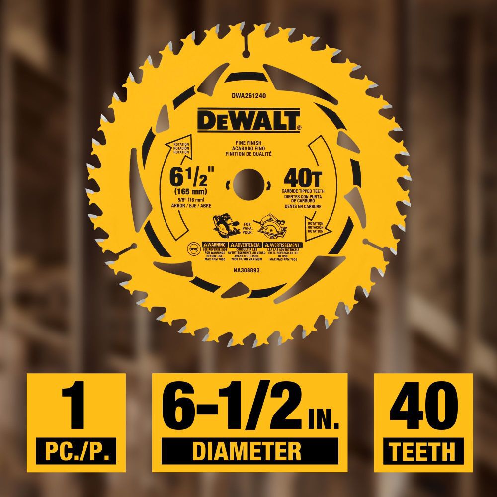 DEWALT 6-1/2 Inch 40T Circular Saw Blade, large image number 3