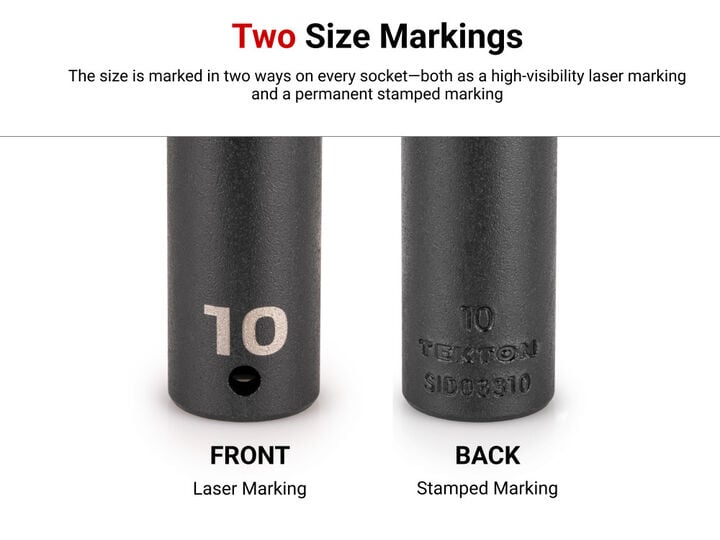 Tekton 3/8 in Shallow, Semi-Deep, Deep 12 Point Impact Sockets, Rails 57 Pieces, large image number 3