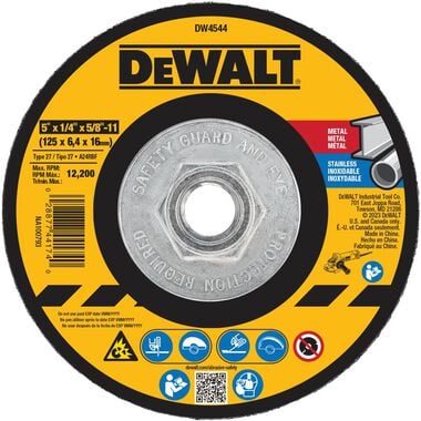 DEWALT 5 In. x 1/4 In. x 5/8 In. to 11 Fast Cutting Abrasive