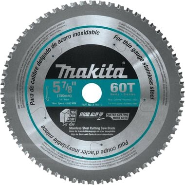 Makita 5-7/8 in. 60T Carbide-Tipped Stainless Steel Saw Blade, large image number 0