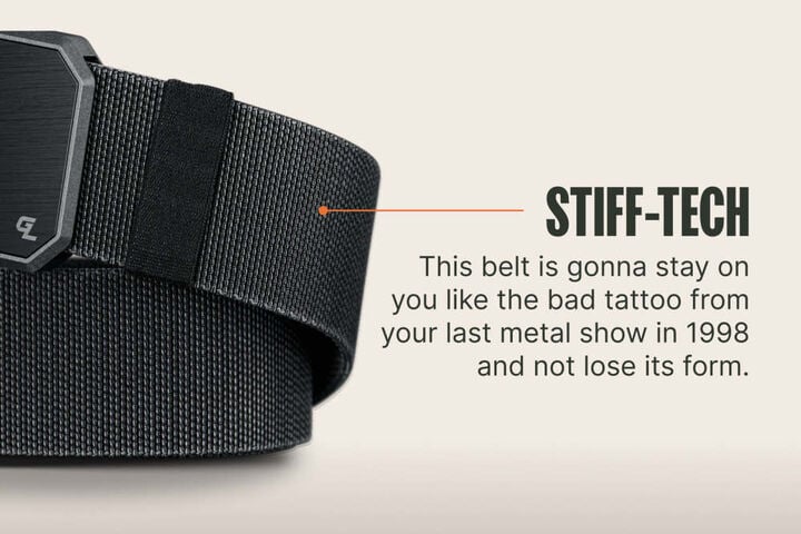 Groove Life OG Groove Stretch Performance Belt Base Camp Green with Gun Metal Buckle OSFM, large image number 3