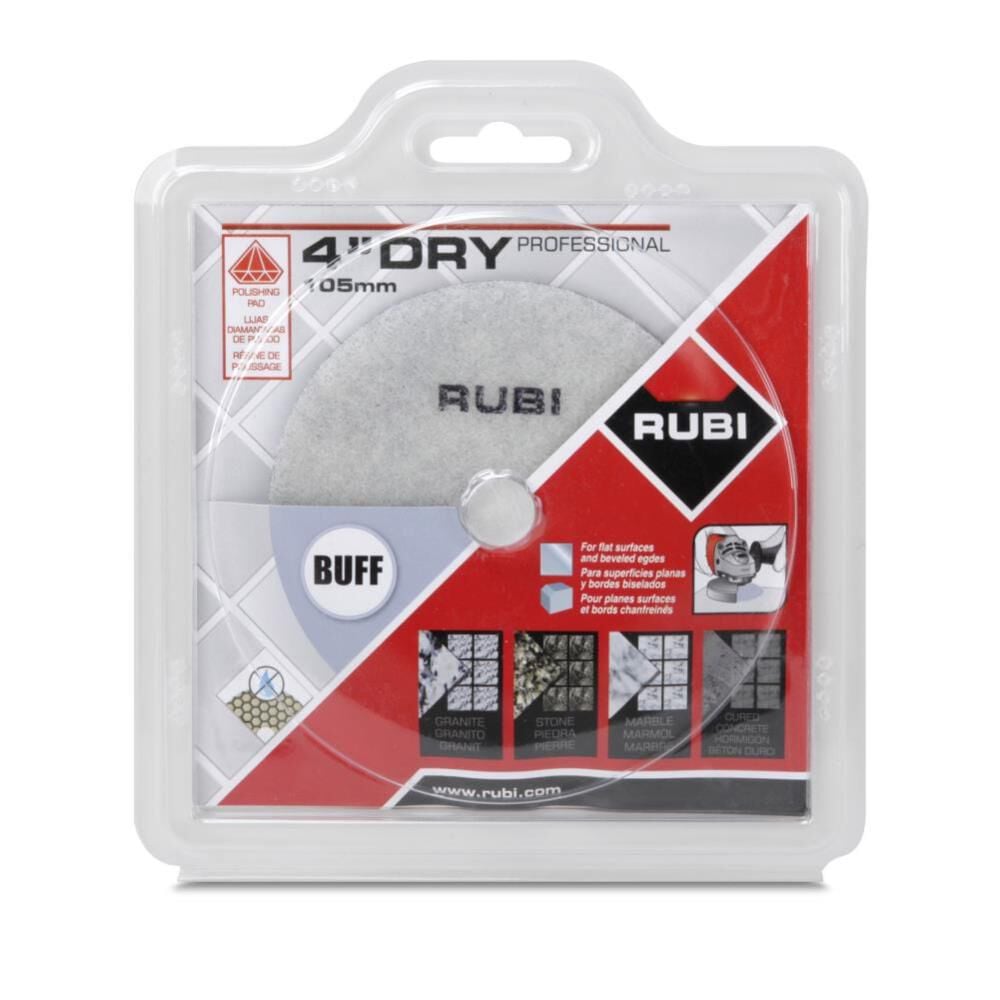 Rubi Tools Resin Dry Polishing Pad Final Buff 4 In. (white), large image number 1